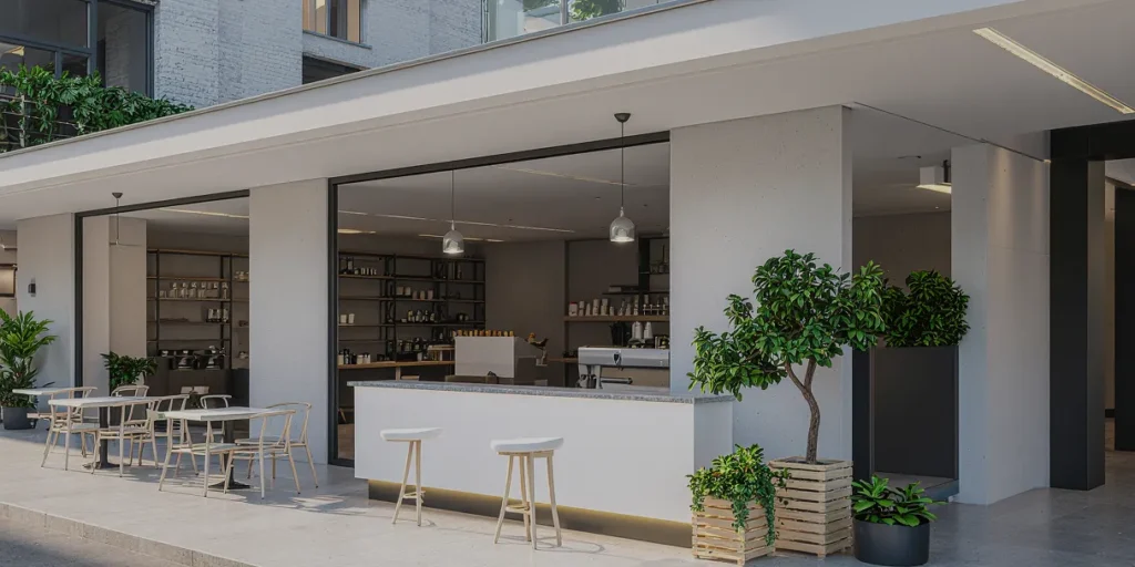 契約光熱費の最適化を通じて固定費削減を実現したモダンな店舗の外観